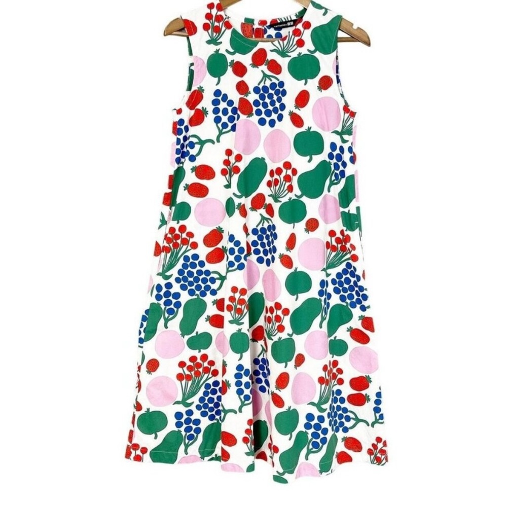 Uniqlo x Marimekko A-line fruit print cotton dress size small